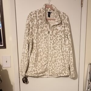 The North Face Osito Leopard Print Fleece Zip Up Jacket XXXL